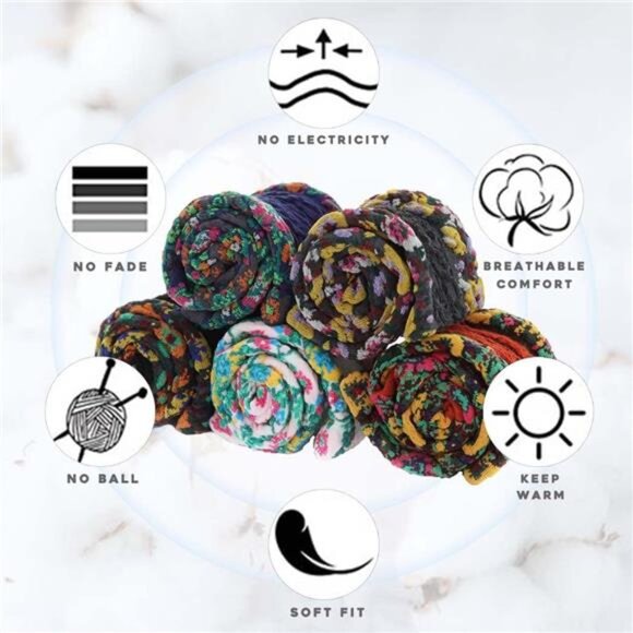 5 Women Flower Crew Socks - Picture 5 of 6